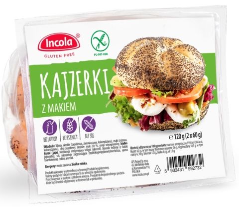 Incola Gluten Free - Kaiserbroodjes met Maanzaad 2 stuks