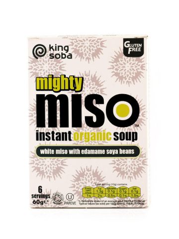 King Soba Instant Miso Soep Witte Miso met Edamame Biologisch